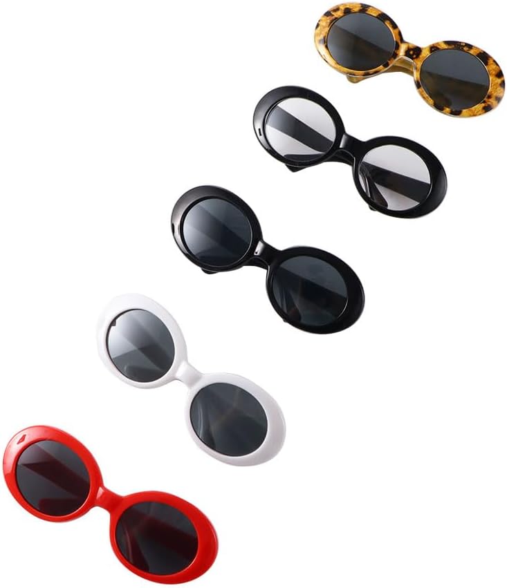 Vctitil 5 Pcs Cat Sunglasses Dog Sunglasses Cosplay Photo Props