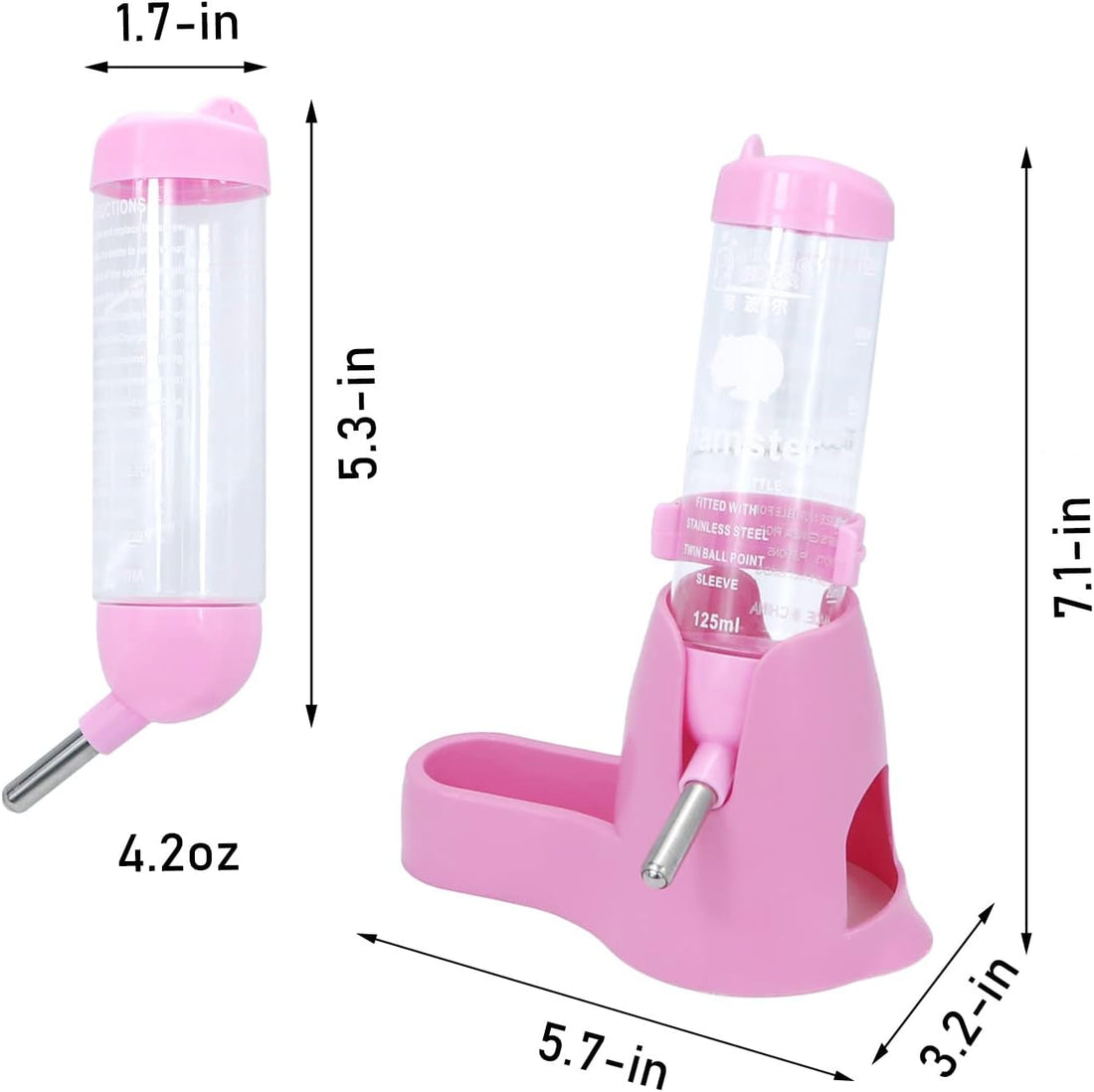 Wontee Hamster Water Bottle Water Dispenser Hamster Silent Exercise