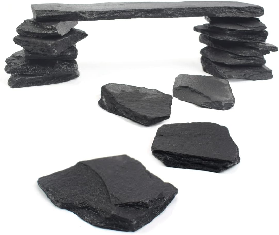 Natural Slate Stone Rocks, Mix of Stones 2 to 3 inches and 1 piece