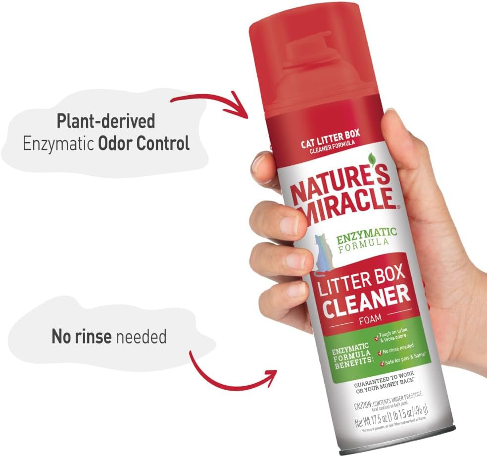 Nature's Miracle Cat Litter Box Cleaner Foam, Enzymatic Formula
