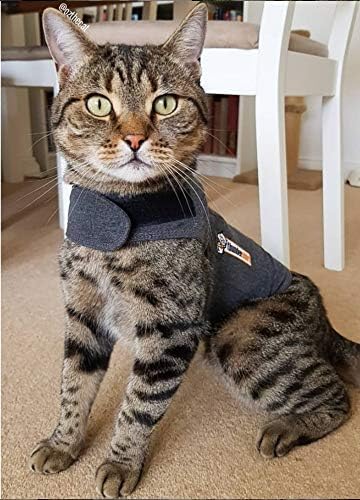 Thundershirt Classic Cat Anxiety Jacket, Heather Gray, Medium, THU-009
