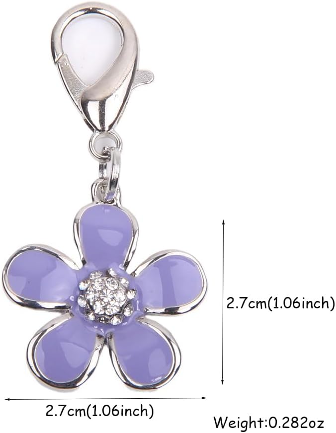 Bling Rhinestones Flower Charm Pendant Jewelry for Pet Dog Cat Puppy