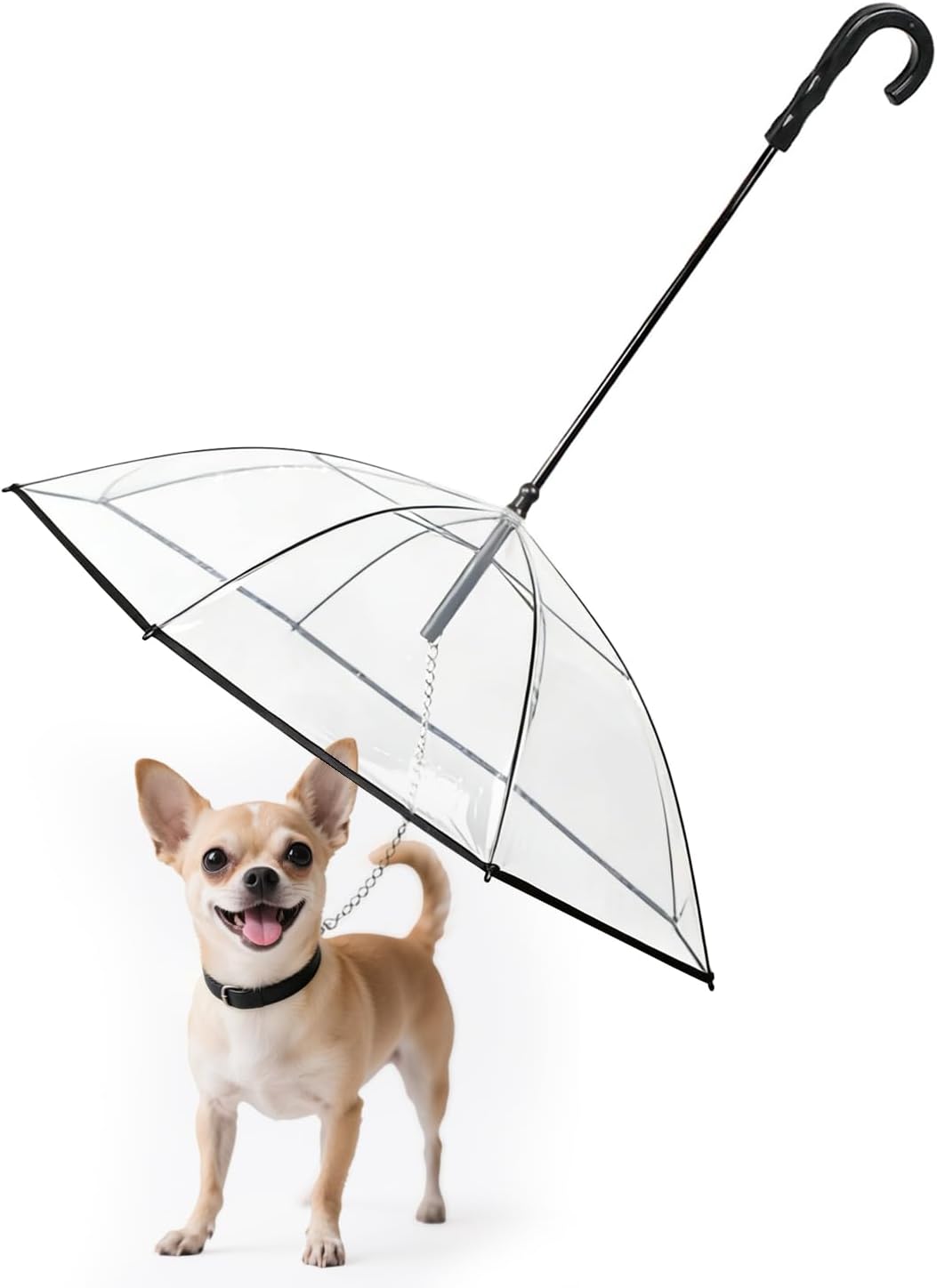 Clear Dog Umbrella for Small Dogs, Doggie Umbrella with Leash