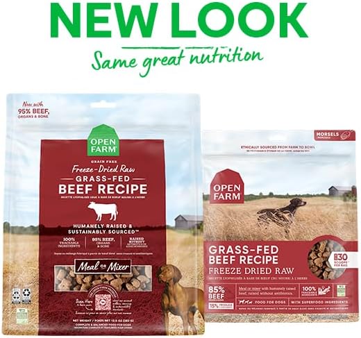 Open Farm Freeze Dried Raw Dog Food, Beef Bite-Sized Morsels