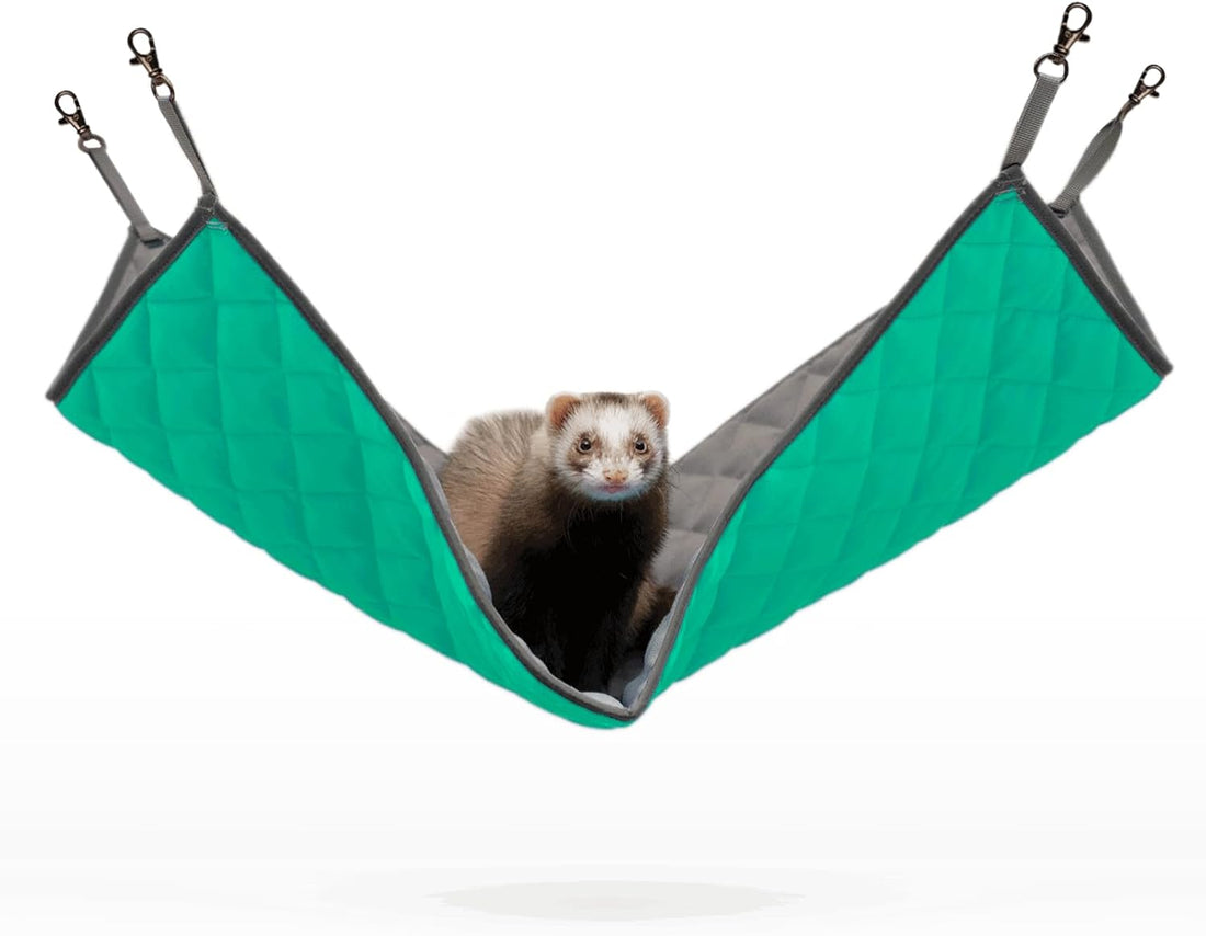 Paw Inspired Hanging Fleece Hammock for Small Animals, Gray/Light Gray