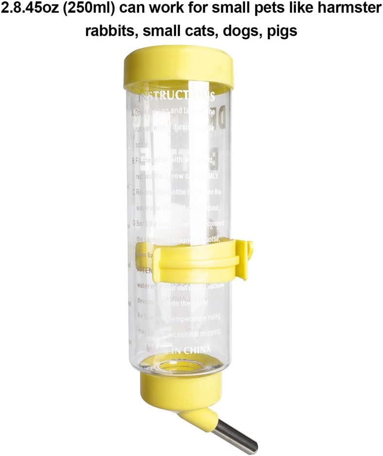 Depets 2PCS 8.45 oz No Drip Small Animal Water Bottle