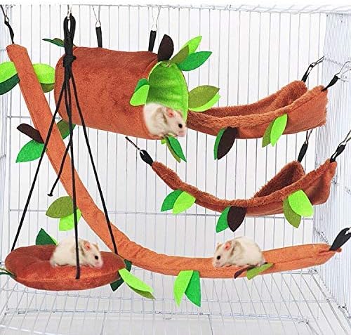 5Pcs Hamster Hammock Sugar Glider Hammock Set for Animal