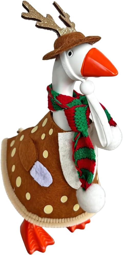 Christmas Desk Goose Outfits 7 Inch Desktop Geese Statue Clothes