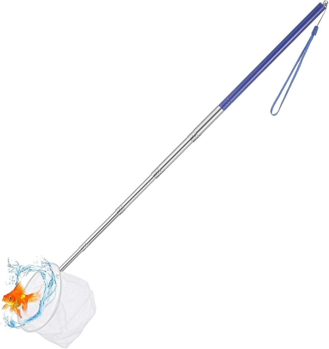 Fish Tank Net Small, Aquarium Fish Tank Net Long Handle (Blue)