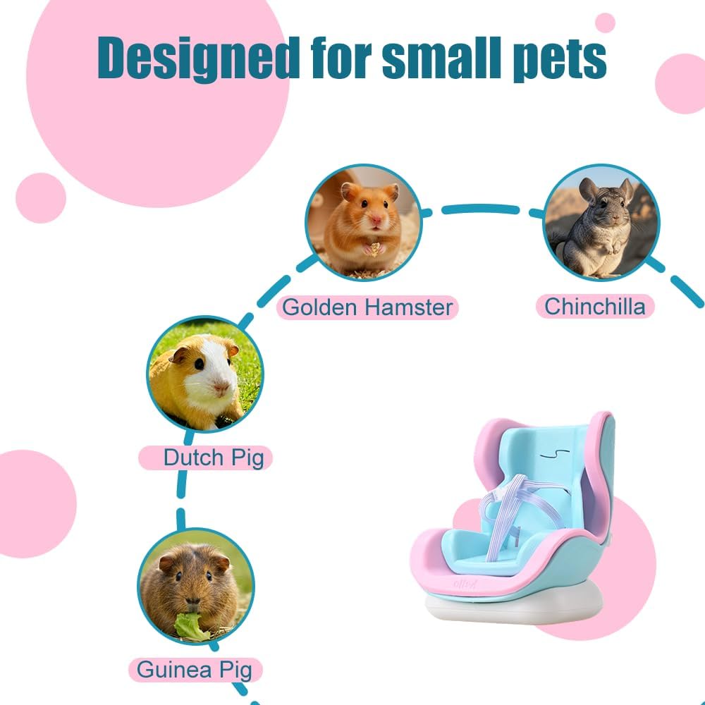 Hamsters Car Seat,Adjustable Leash Gerbils Car Vent Holder Includes