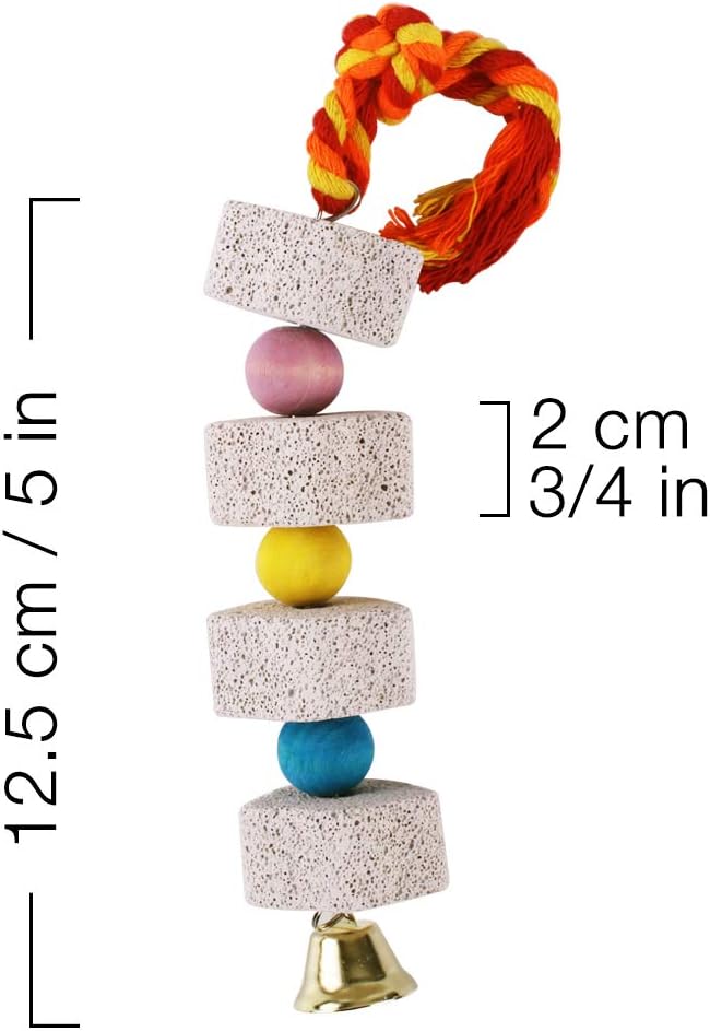 Unibene Parrot Chewing Toy, Bird Beak Grinding Stone with Bell