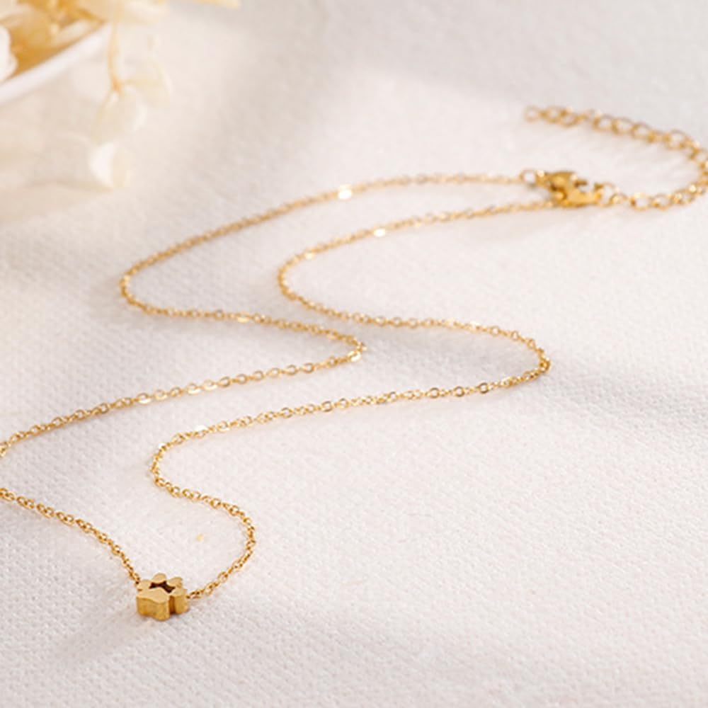 OIDIMS Dog Cat Paw Necklace Lovely Animal Choker Dainty Paw Print
