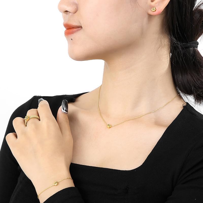 OIDIMS Dog Cat Paw Necklace Lovely Animal Choker Dainty Paw Print