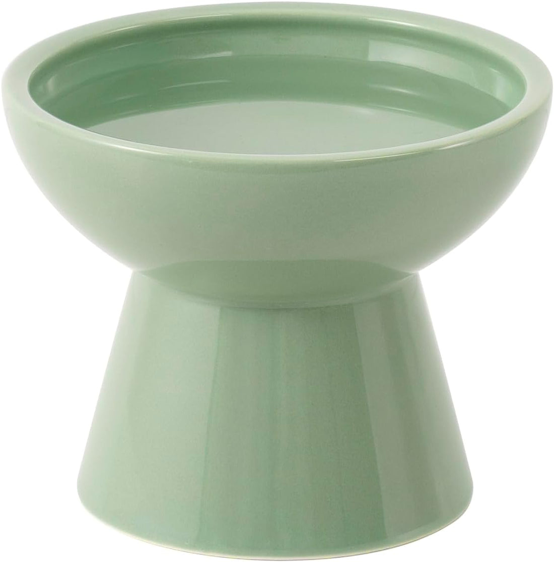 CEEFU Extra Wide Elevated Ceramic 6.2" Shallow Cat Food Bowl