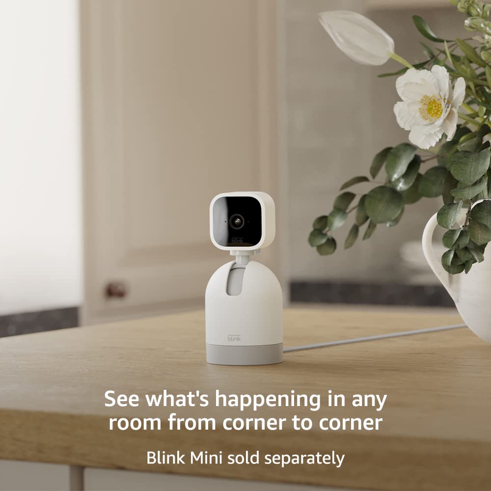 Blink Mini Pan-Tilt Camera, Rotating indoor plug-in smart security