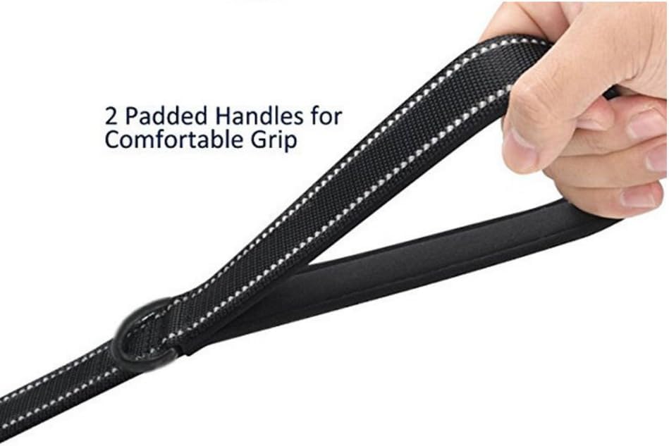 Heavy Duty Dog Leash - 2 Handles by Padded Traffic Handle for Extra