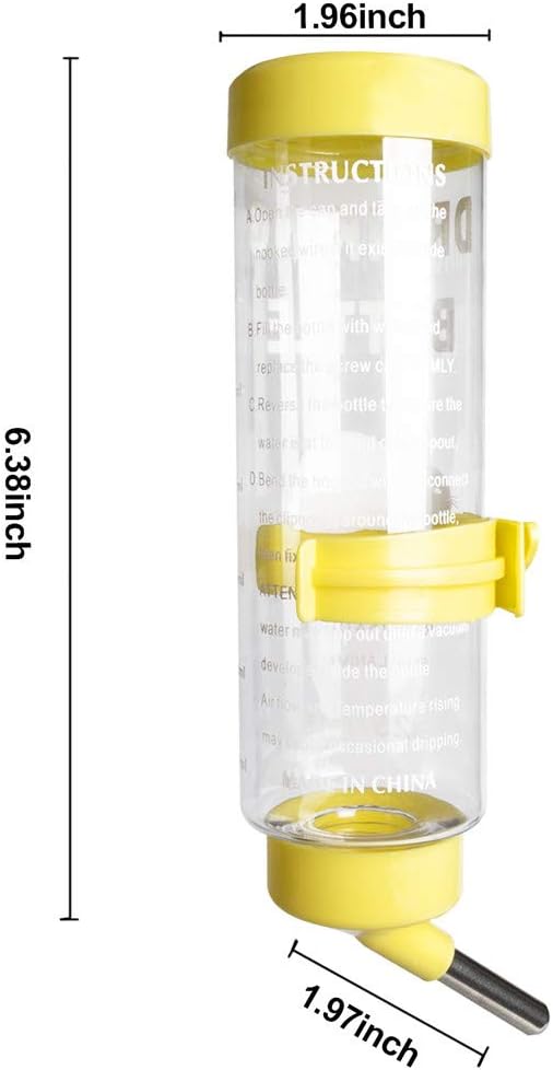 Depets 2PCS 8.45 oz No Drip Small Animal Water Bottle