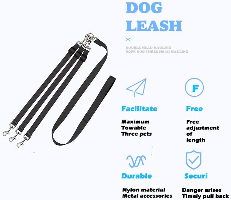 3 Dog Leash No Tangle,Asinpa,Double Dog Leash for Two Dogs,Triple Dog