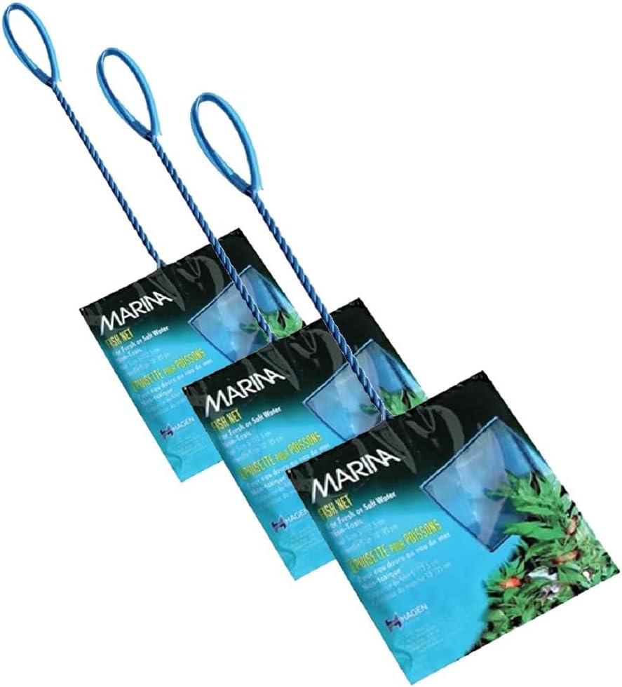 Marina Blue Fine Nylon Net with Handle, Aquarium Maintenance Tool