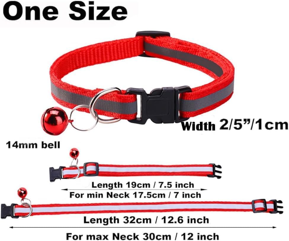 XXS XS Kitten Collar with Bell,Puppy Collar with Quick Release Buckle