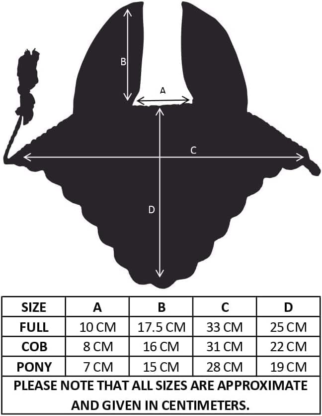Horse Ear Bonnet/Net/Hat/Hood/Mask Fly Veil Full/Cob/Pony (Full)