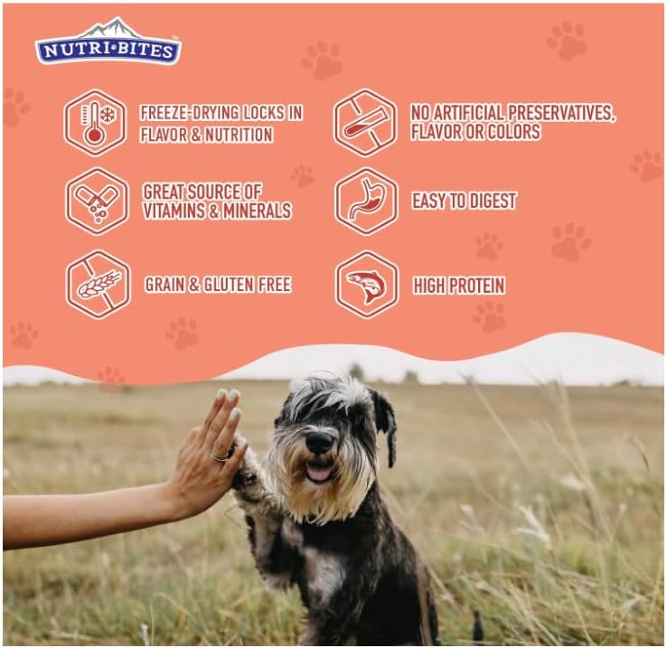 Nutri Bites Freeze Dried Salmon Dog & Cat Treats, Single Ingredient