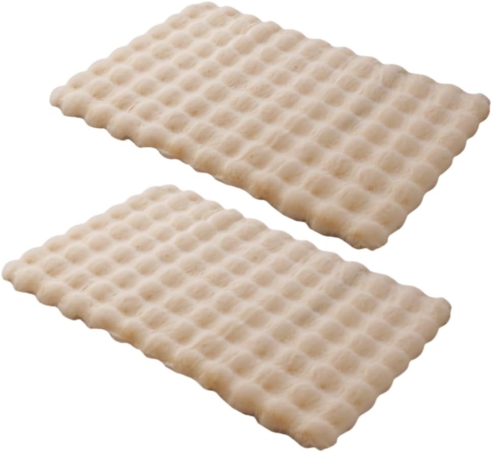 SHENGOCASE 2-Pack 10"x 20" Faux Rabbit Fur Cat Dog Bed Cushion Pad Mat
