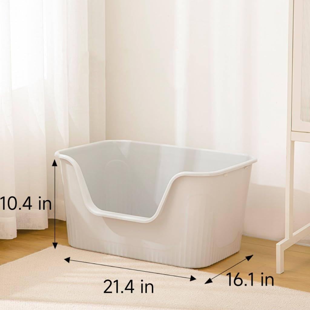 SpaceTime Large Cat Litter Box with High Sides,Cat Boxes for Indoor