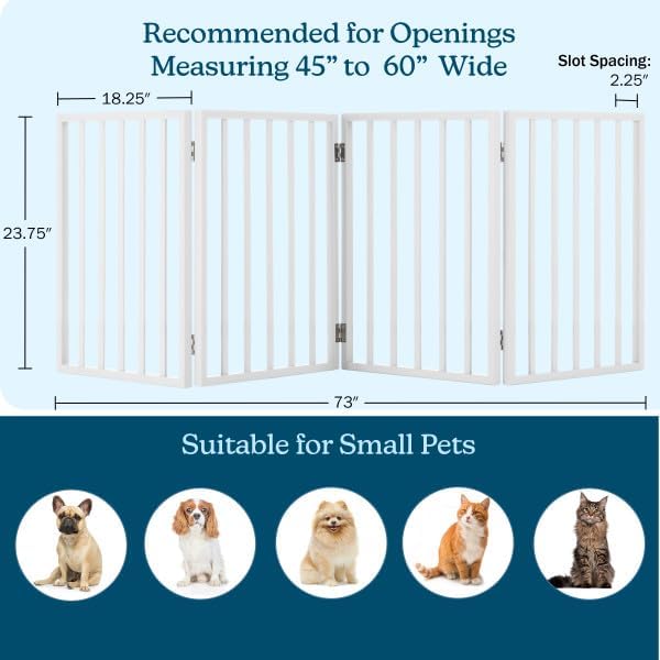 Indoor Pet Gate - 4-Panel Folding Dog Gate for Stairs or Doorways