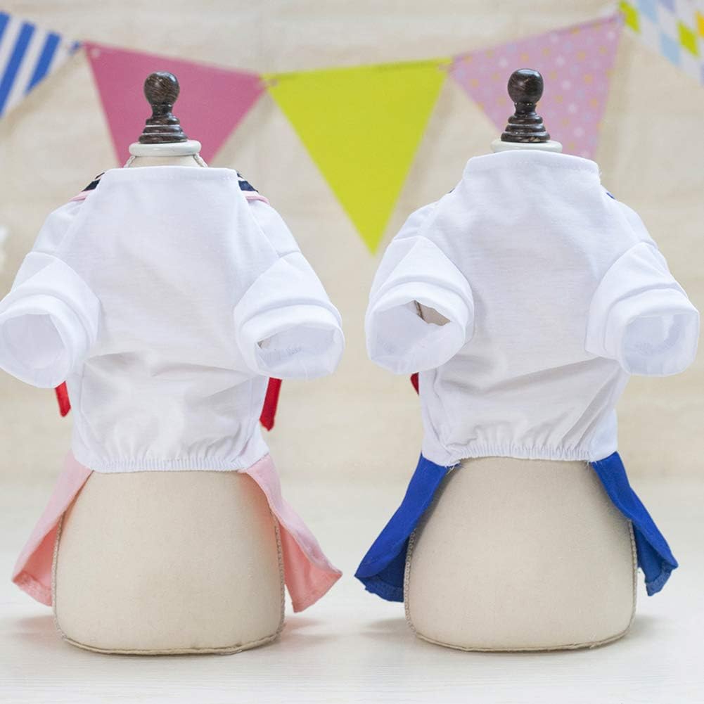 Tangpan Bow-Knot Student Cosplay Pet Costume Dog Skirt Camp Dress