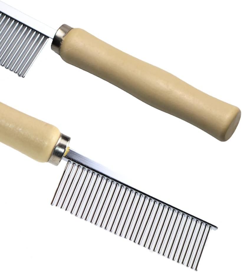 Wooden Handle Grooming Comb for Dogs & Cats