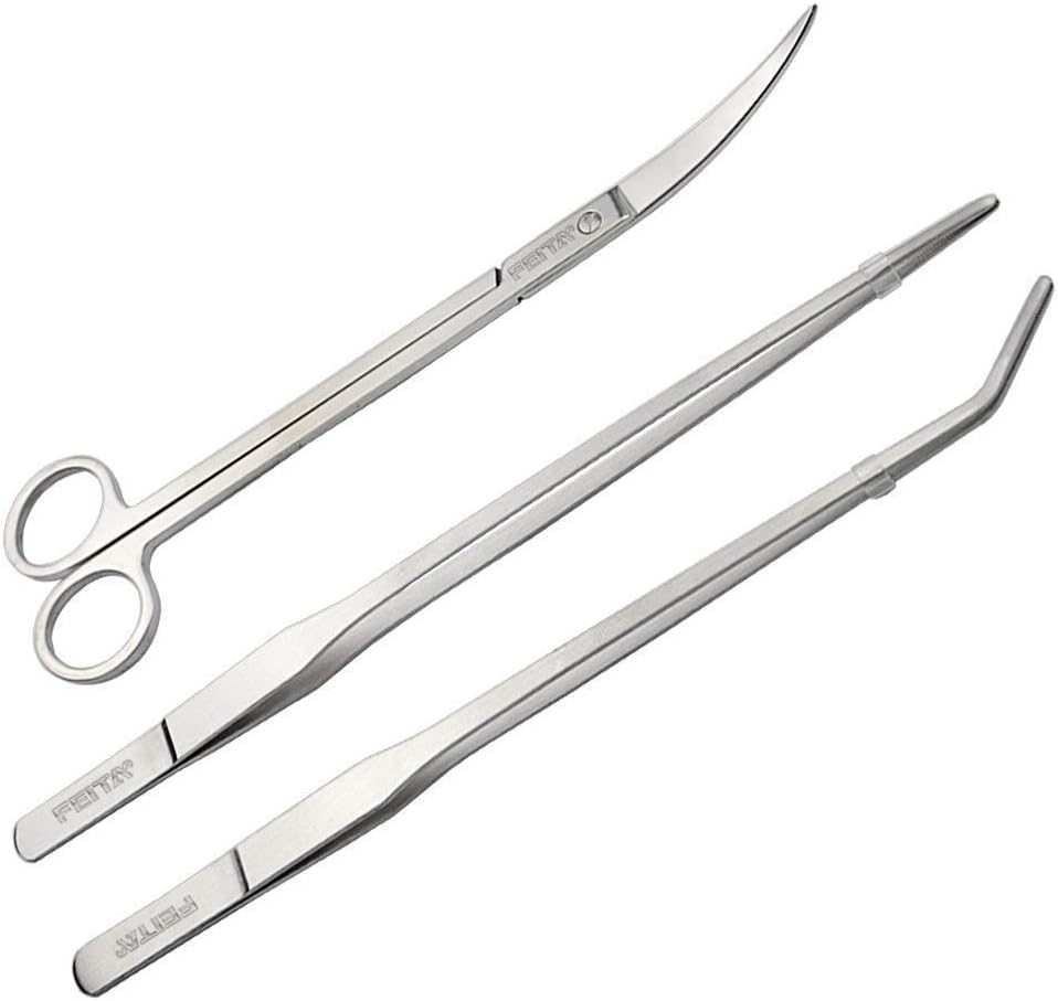 Aquarium Tweezers Extra Long 15 inches Feed Tong Clamps
