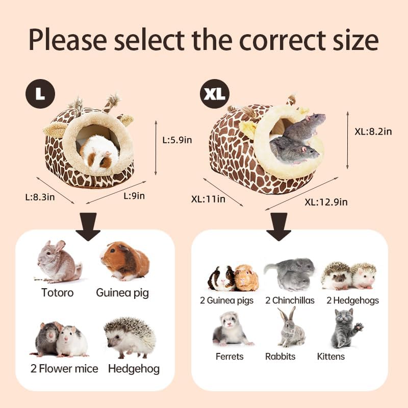 EAEDMY Guinea Pig Rat Bed Hideout for Rat Bearded Dragon Hedgehog