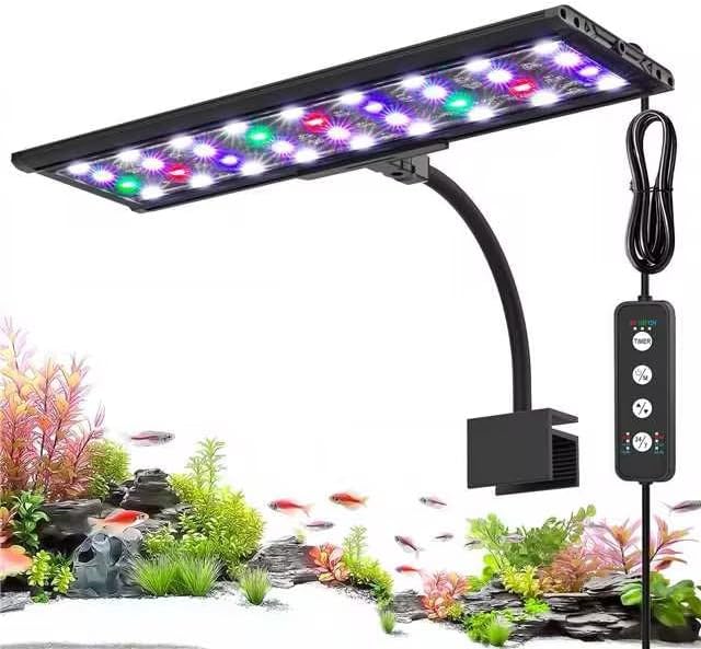 AQQA Clip On Aquarium Light, 24/7 & DIY Mode Full Spectrum Fish Tank