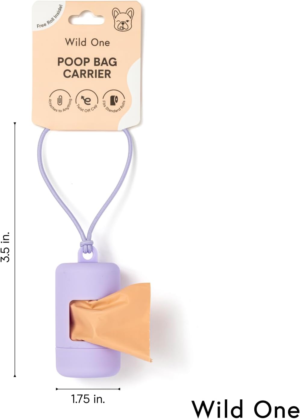 Wild One Dog Poop Bag Holder and Dispenser with Leash Attachment