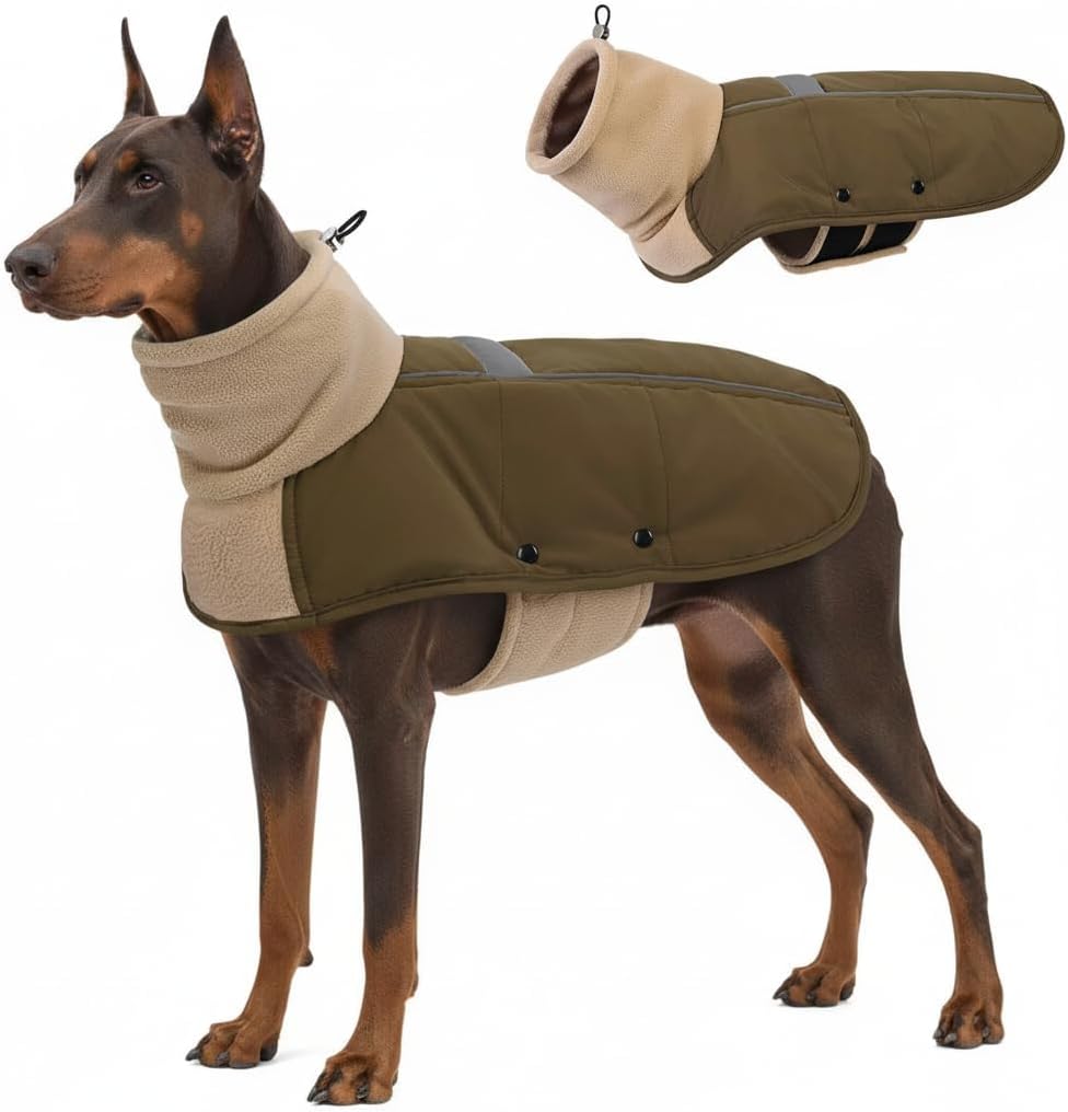 ASENKU Dog Coat Turtleneck Dog Winter Jacket for Small Medium Large
