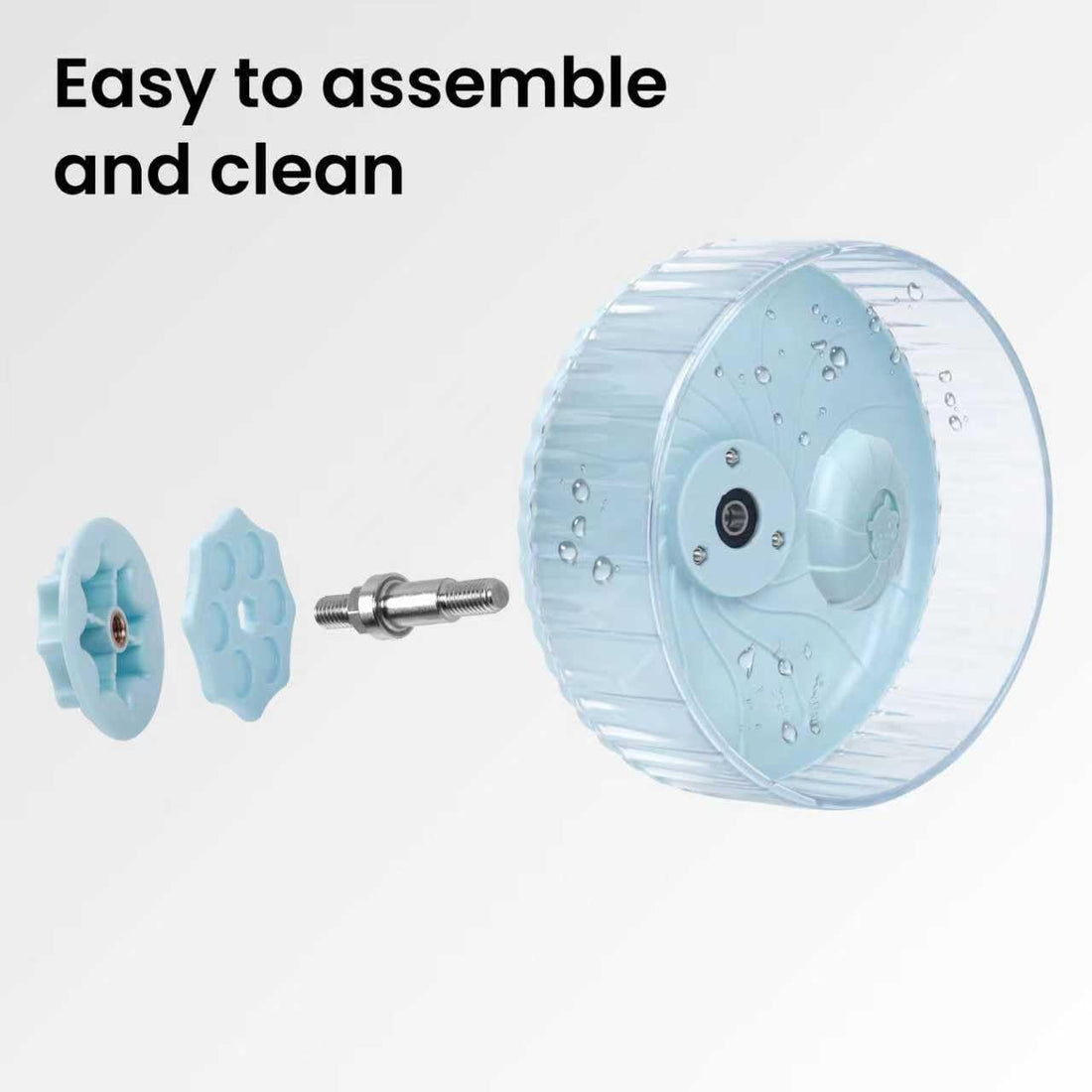 8 inch Silent Hamster Wheel, Stand-Free Cage Spinner, Blue