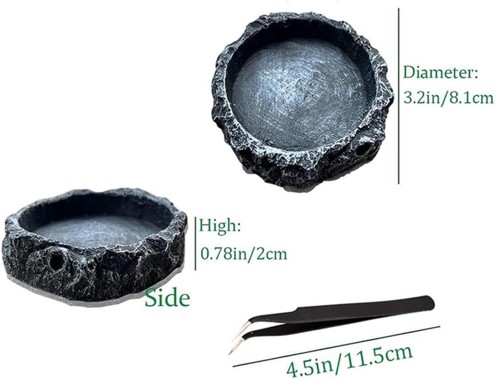 2PCS Reptile Water Dish Food Bowl Set Reptile Feeder Food and Water