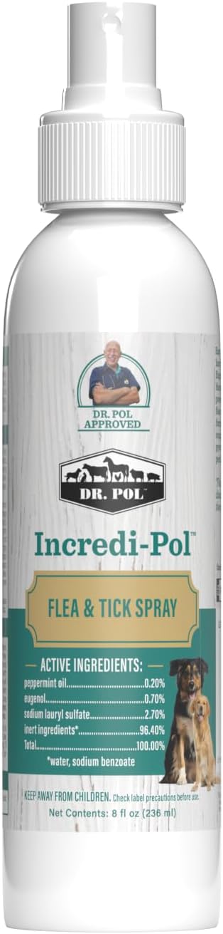 Dr. Pol Flea & Tick Spray for Dogs Repel & Eliminate Larvae