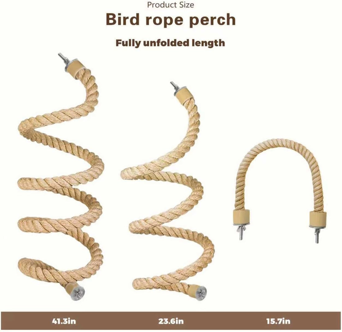 3pcs Bird Rope Perch for Parrots,Bird Cage Climbing Rope Toys