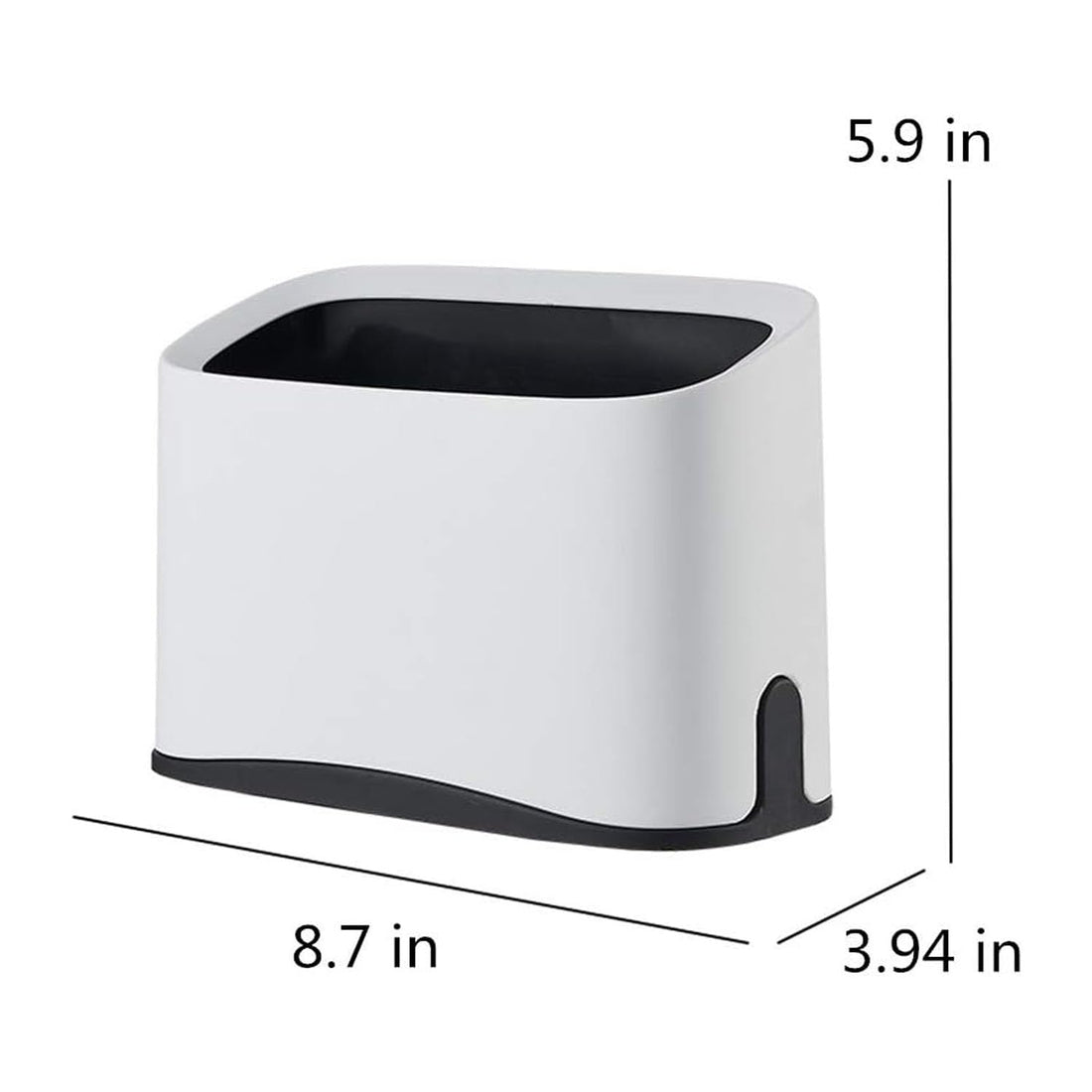 White Cat Litter Scoop Holder, Mini Trash Can with Lid