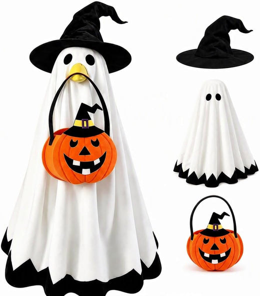 23" Halloween Ghost Porch Goose Outfit for Outdoor Lawn Decor