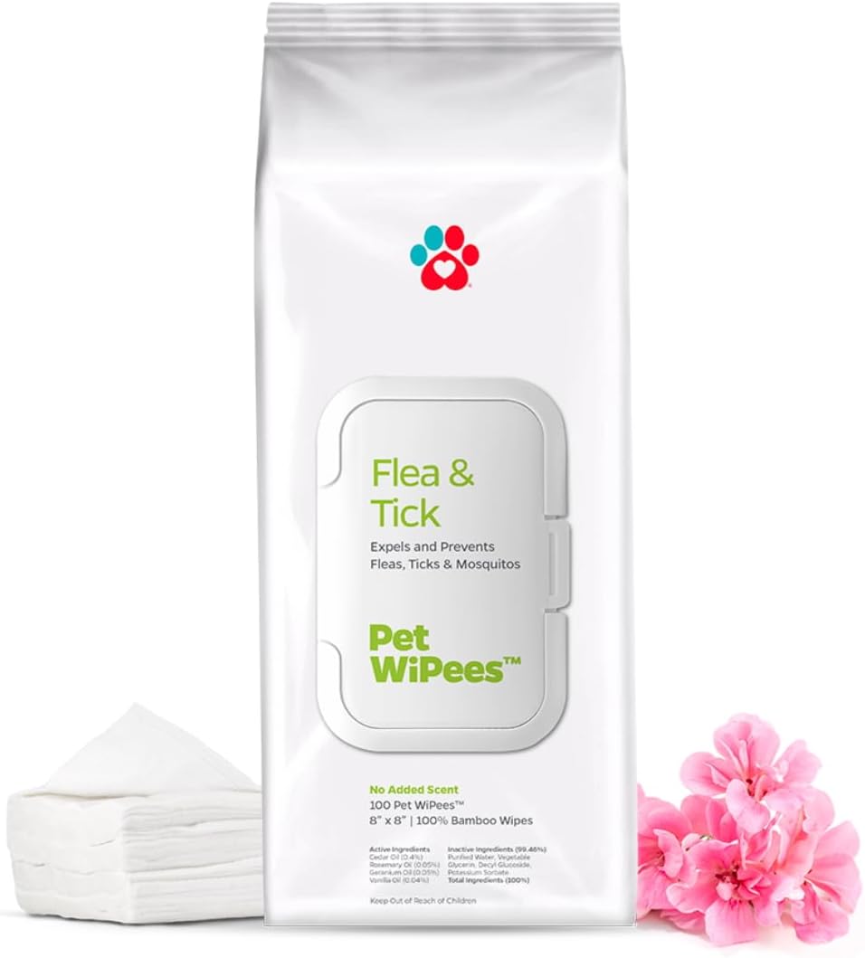 Flea & Tick Pet WiPees™ – 100 Natural Flea and Tick Prevention