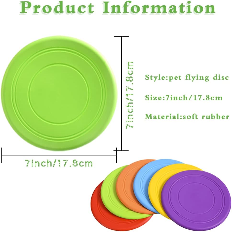 Bvrbaory 6 Pack Dog Flying Discs - Interactive