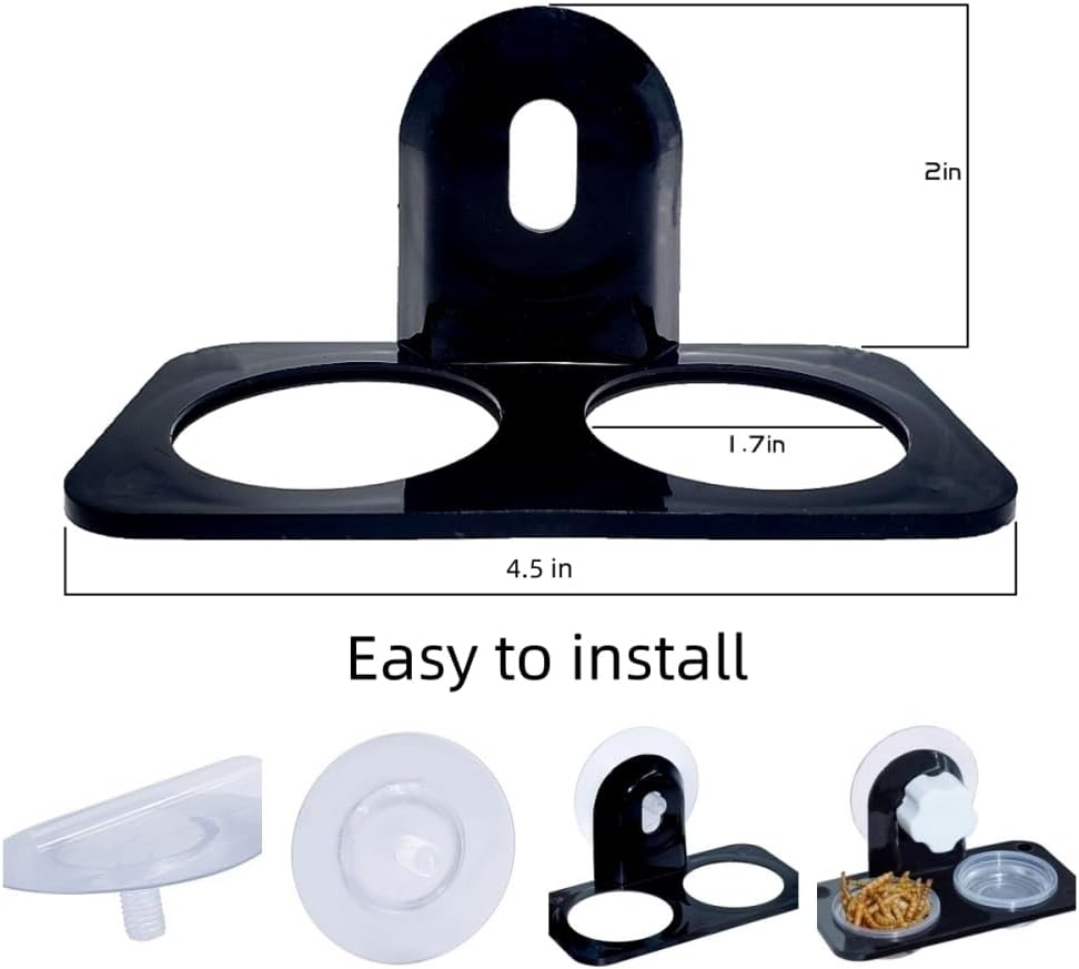 Lizard Gecko Feeding Ledge Holder, with 30 pcs 0.5oz Food Cups Dish