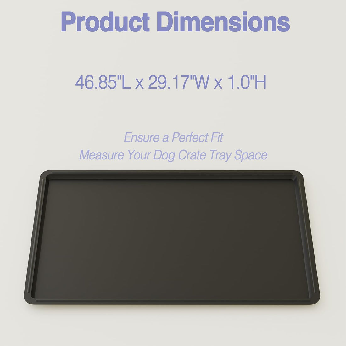 Dog Crate Tray Replacement,46.8-Inch Reinforced Chew-Resistant Pan