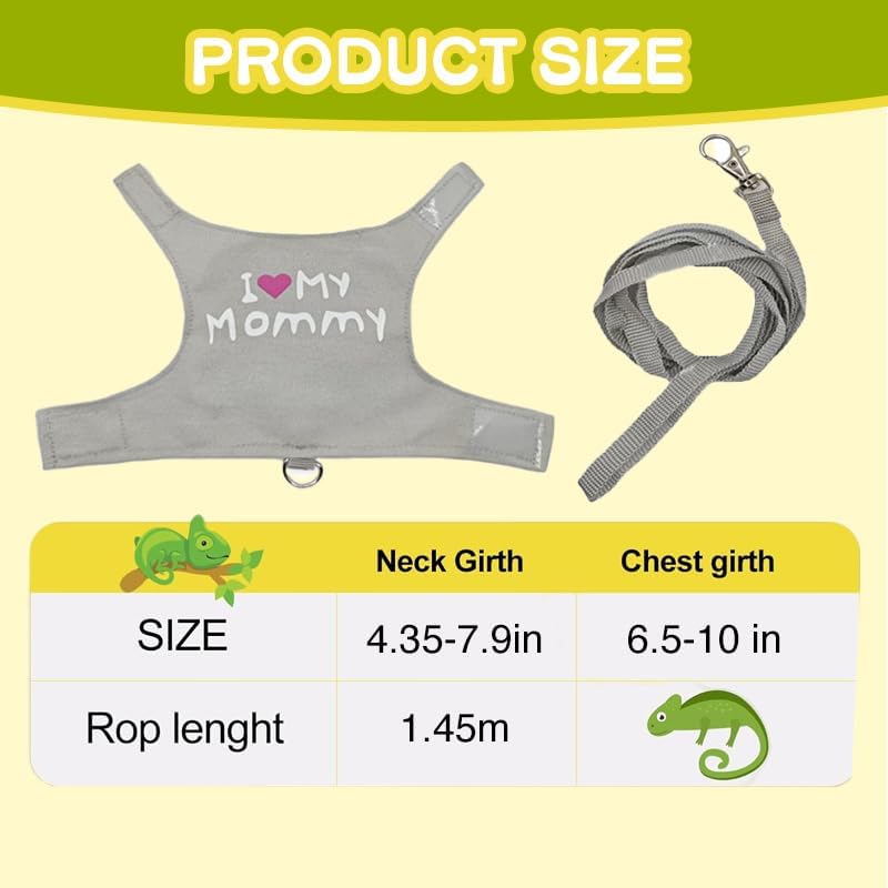 Bearded Dragon Leash and Harness Adjustable