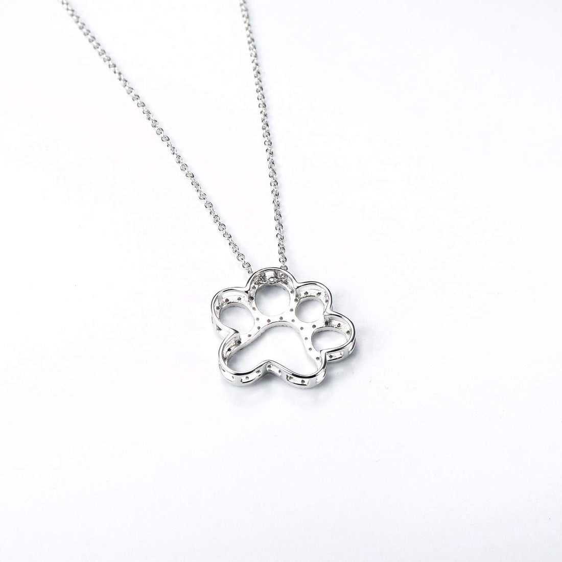 ONEFINITY Paw Print Necklace 925 Sterling Silver Cat Dog Paw Pendant