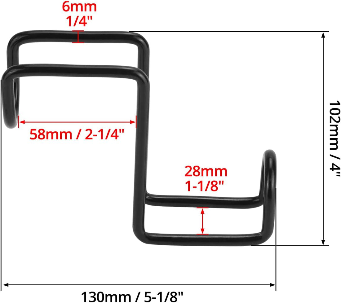 QWORK 4 Inch Tack Hook Set - 4 Pack Heavy Duty Black Horse Halter Rack