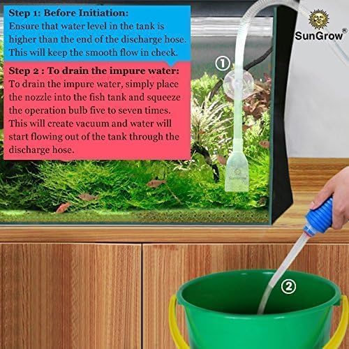 SunGrow Aquarium Fish Tank Gravel Cleaner Vacuum